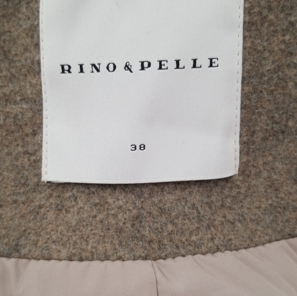 Rino & Pelle Milon Long Wood Blend Coat trench double folded collar 38 - Picture 7 of 11